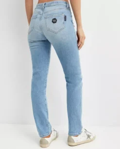 Błękitne jeansy z logo Skinny Fit