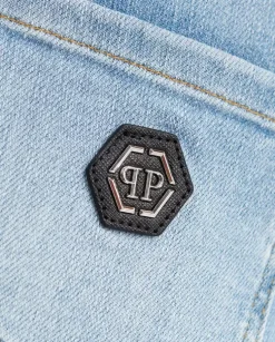 Błękitne jeansy z logo Skinny Fit