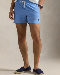 Błękitne spodenki kąpielowe Stretch Slim Fit