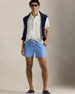Błękitne spodenki kąpielowe Stretch Slim Fit