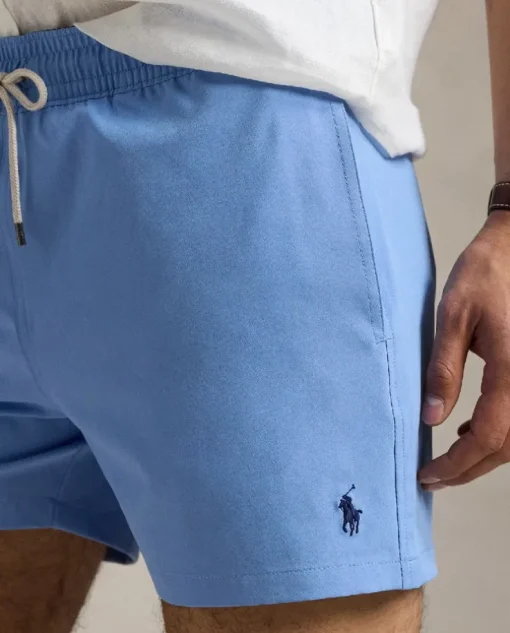Błękitne spodenki kąpielowe Stretch Slim Fit
