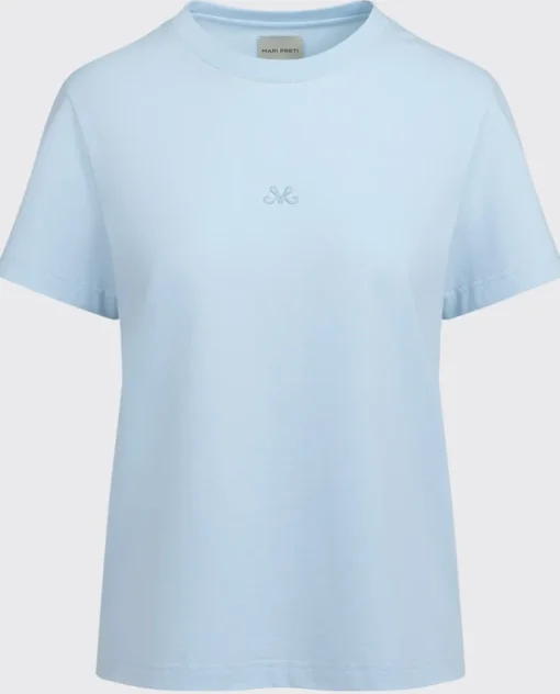 Błękitny bawełniany t-shirt Essenza