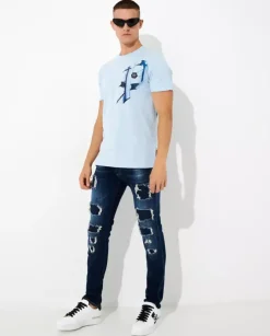 Błękitny t-shirt SS Graphic