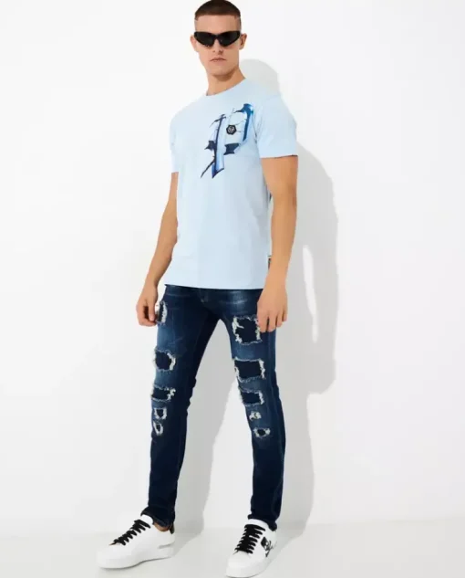 Błękitny t-shirt SS Graphic