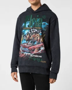 Bluza z kapturem i dużym nadrukiem