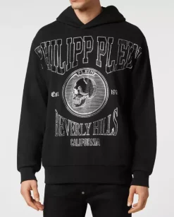 Bluza z kapturem z kryształowym wzorem