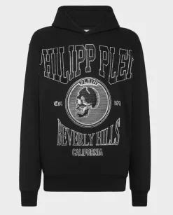 Bluza z kapturem z kryształowym wzorem