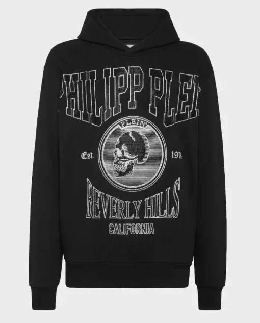 Bluza z kapturem z kryształowym wzorem