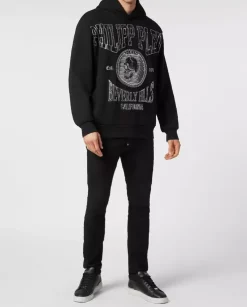 Bluza z kapturem z kryształowym wzorem