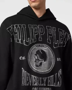 Bluza z kapturem z kryształowym wzorem