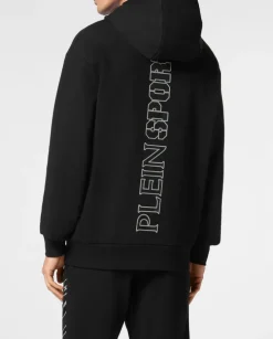 Bluza z kapturem ze srebrną aplikacją