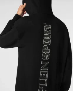 Bluza z kapturem ze srebrną aplikacją