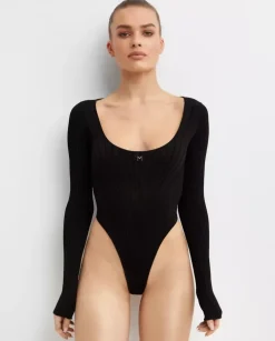 Body Black Knitted M Bodysuit