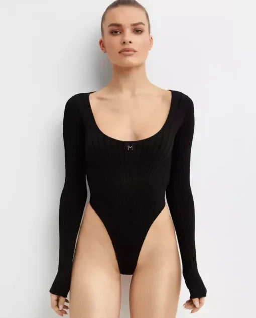 Body Black Knitted M Bodysuit