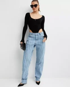 Body Black Knitted M Bodysuit