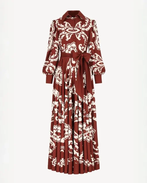 Boho sukienka z printem Santorini