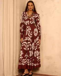 Boho sukienka z printem Santorini