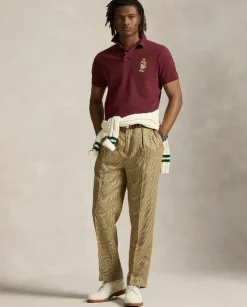 Bordowa koszulka polo Custom Slim Fit