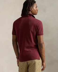 Bordowa koszulka polo Custom Slim Fit