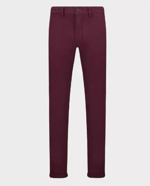 Bordowe spodnie chino