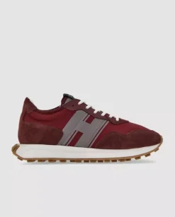 Bordowe zamszowe sneakersy