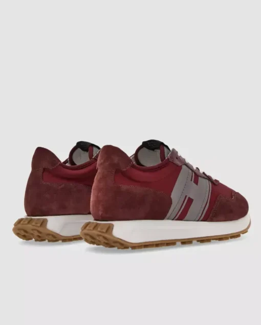 Bordowe zamszowe sneakersy