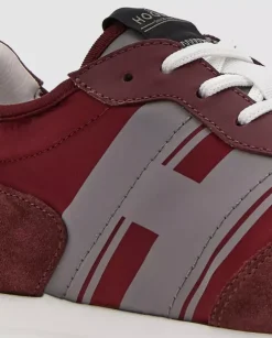 Bordowe zamszowe sneakersy