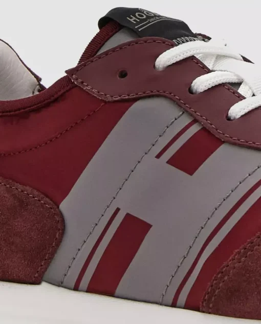 Bordowe zamszowe sneakersy