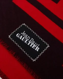 Bordowy szalik oversize z logo