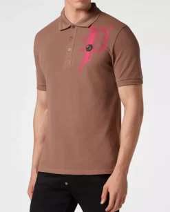 Brązowa koszulka polo Skull&Bines