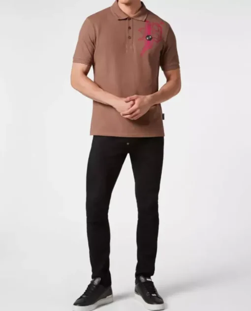 Brązowa koszulka polo Skull&Bines