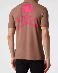 Brązowa koszulka polo Skull&Bines