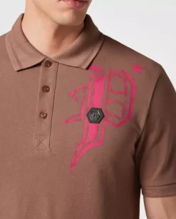 Brązowa koszulka polo Skull&Bines