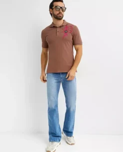 Brązowa koszulka polo Skull&Bines