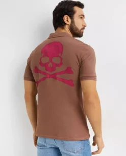 Brązowa koszulka polo Skull&Bines