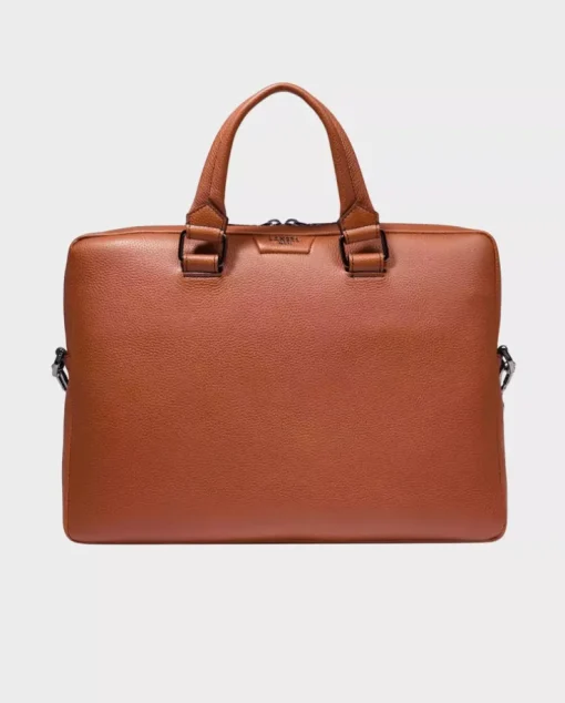 Brązowa skórzana torba na laptopa