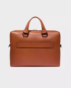 Brązowa skórzana torba na laptopa