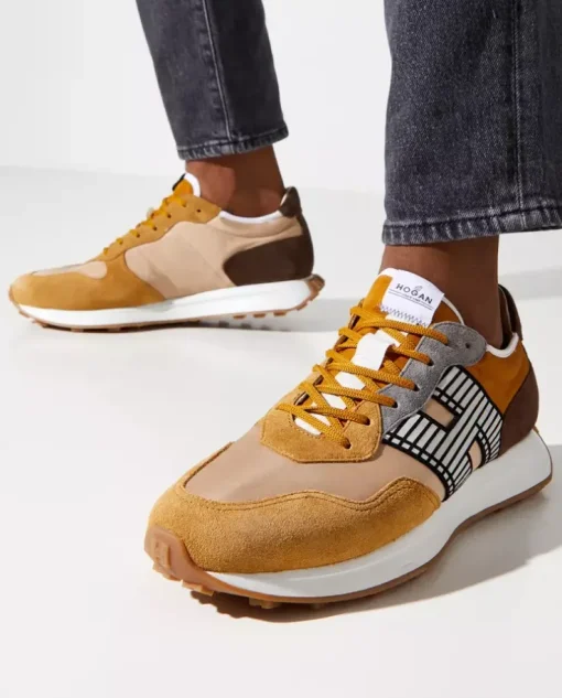 Brązowe zamszowe sneakersy