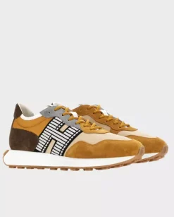 Brązowe zamszowe sneakersy