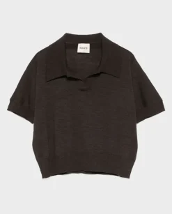 Brązowy dzianinowy top