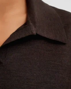 Brązowy dzianinowy top