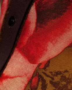 Brązowy kardigan z różami