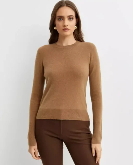 Brązowy kaszmirowy sweter