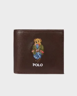 Brązowy skórzany portfel Polo Bear