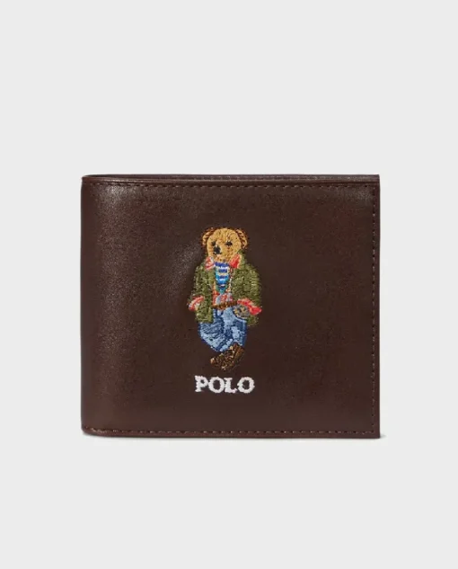 Brązowy skórzany portfel Polo Bear