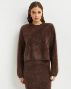Brązowy sweter z kaszmiru