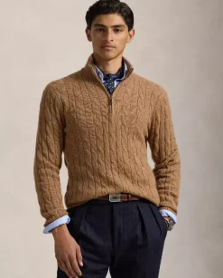 Brązowy sweter z kaszmiru Regular Fit