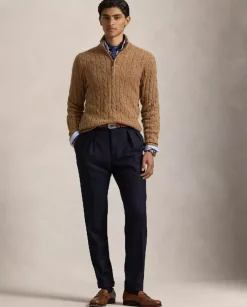 Brązowy sweter z kaszmiru Regular Fit