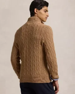 Brązowy sweter z kaszmiru Regular Fit