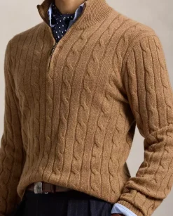 Brązowy sweter z kaszmiru Regular Fit